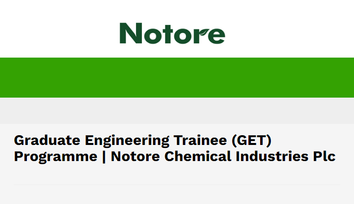 Notore Graduate Engineering Trainee (GET) Programme